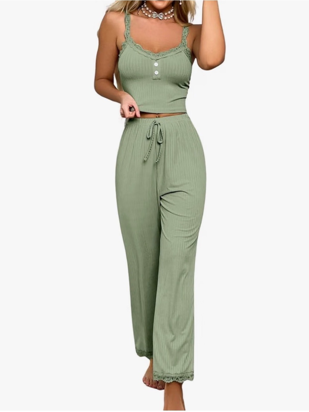 Sage green matching PJ sets